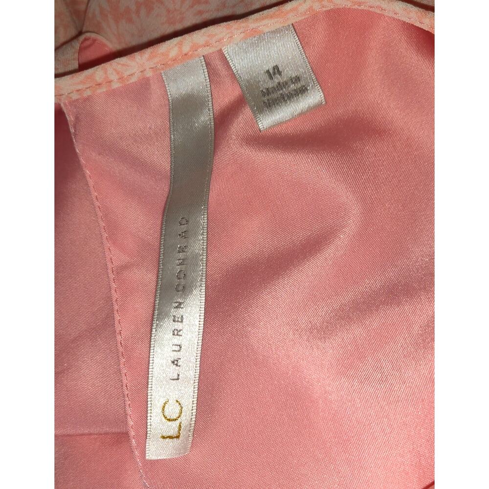 Lauren Conrad Maxi Dress Womens 14 Peach Floral Feminine Romantic Asymmetrical - Picture 9 of 16